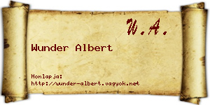 Wunder Albert névjegykártya