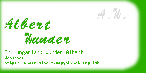 albert wunder business card